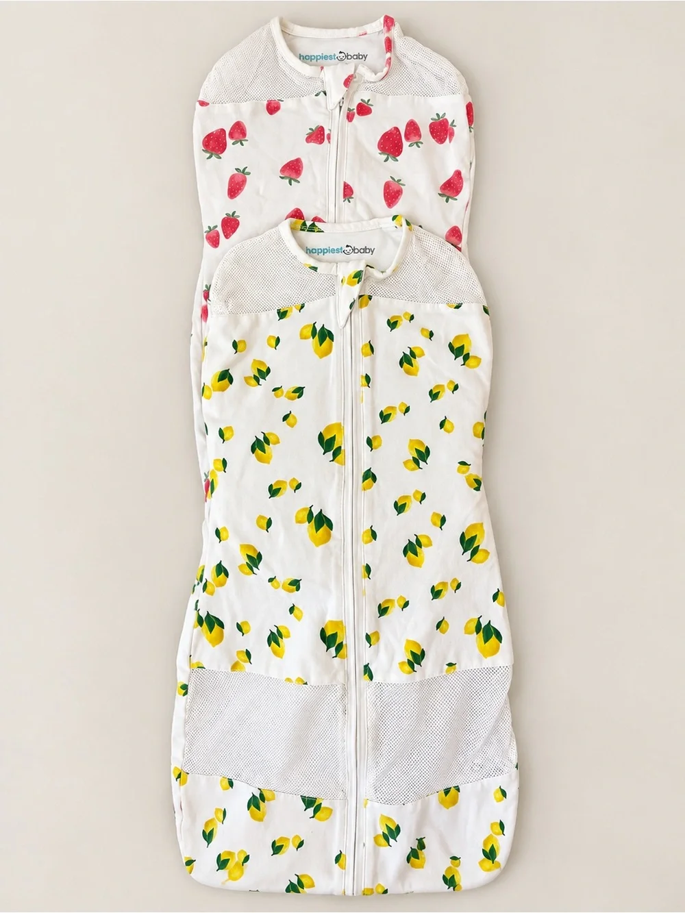 Kids White and Yellow Lemon Print Sleep Sack - 2-Pack
